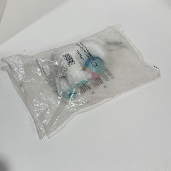 11” White Easter Bunny w Blue and White Poka Dot Ears /bow - NWOT - Picture 14 of 15